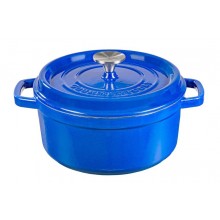 Cobalt Cast Iron Cocotte Pan - 22 cm