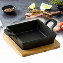 Black Cast Iron Gourmet Square Platter