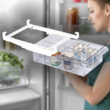 Adjustable fridge organizer with compartments