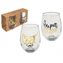 Copos Daddy Cool e Super Mom - Pack de 2