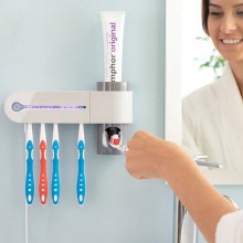 Dispensador de pasta de dientes con soporte y esterilizador UV