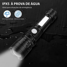 USB Rechargeable LED Flashlight with ZOOM 2 in 1 - 80000L