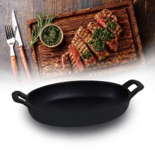 Plaque de cuisson ovale en fonte Gourmet avec support - 22 cm