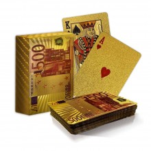 Baralho de Cartas Folheado a Ouro - Quinhentos Euros