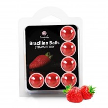 Strawberry Lubricant Brazilian Balls - Pack of 6