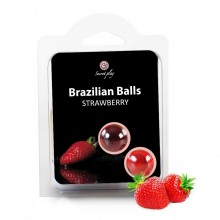 Strawberry Lubricant Brazilian Balls - Pack of 2