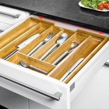 Extendable Bamboo Cutlery Organizer