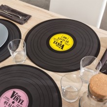 Naperon in the form of a Vinyl Record