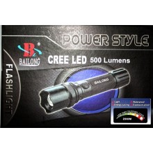 Flashlight 500 lumens with focus - zoom up to 200 meters