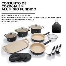 Juego de cocina de aluminio fundido - 23 piezas