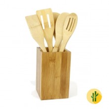 Utensílios para Cozinha de Bambu - 5 Peças