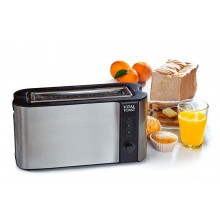 XL-Toaster aus Edelstahl – Schwarz