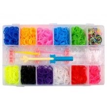 Complete Kit for Rainbow Loom Bracelets - 2200 Rubber Bands